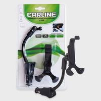 Держатель телефона в прикурив.(шир.45-75 выс.110-140мм) 1USB Carline (UMG1-SB)