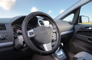 Оплетка на руль Azard(XL) 41-43см. черный объемный винил(ОПЛ00133)