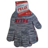 Перчатки хлопк. с ПВХ-покр.5-ти нитка 10 класс (серые) FELIX (411040149)