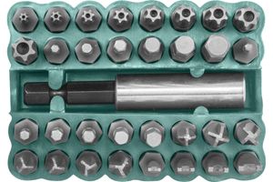 Набор бит 33 предм HEX, TORX, FORK, Try-Wing, Torq-Set Jonnesway (S29H2133S)